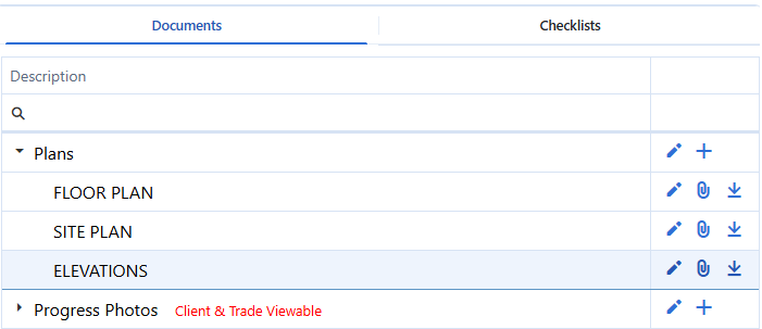 Job documents and checklists stored against the job in Truth Engine